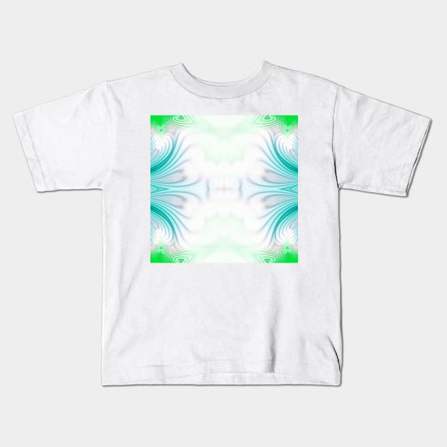 Blue and green abstract pattern background Kids T-Shirt by ikshvaku